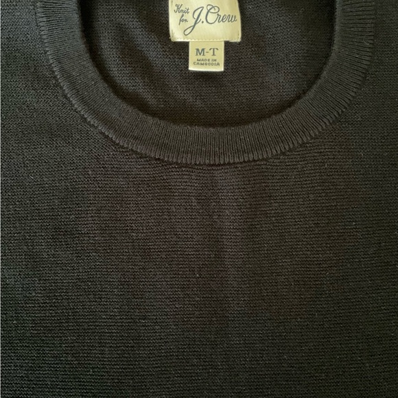 J. Crew Cotton Crewneck Sweater in Garter Stitch Black Size MT NWOT, Preppy - Picture 5 of 14
